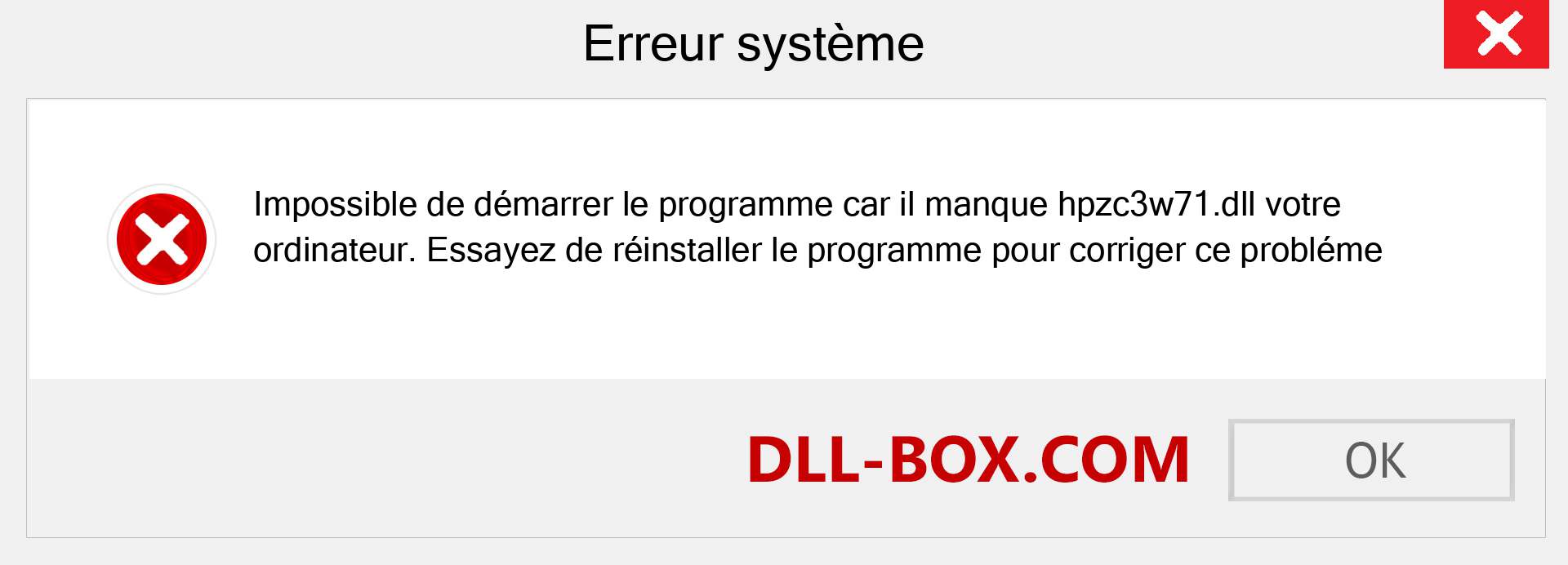 Le fichier hpzc3w71.dll est manquant ?. Télécharger pour Windows 7, 8, 10 - Correction de l'erreur manquante hpzc3w71 dll sur Windows, photos, images